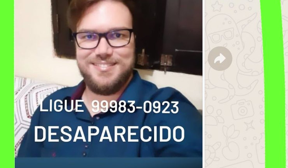 Rapaz desaparece após rompimento de noivado em Arapiraca