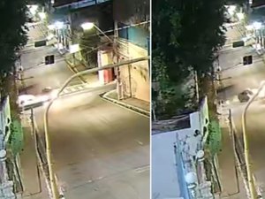 [Vídeo] Veja o momento em que ambulância fura sinal e bate em carro em cruzamento no Centro