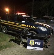 PRF recupera moto roubada após condutor se envolver em acidente na BR-316