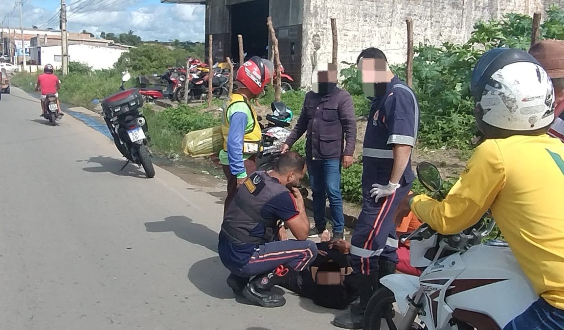 Acidente envolvendo duas motos é registrado no bairro Olho d'Água dos Cazuzinhos, em Arapiraca