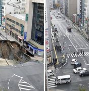Em apenas uma semana, cratera em cidade japonesa é consertada