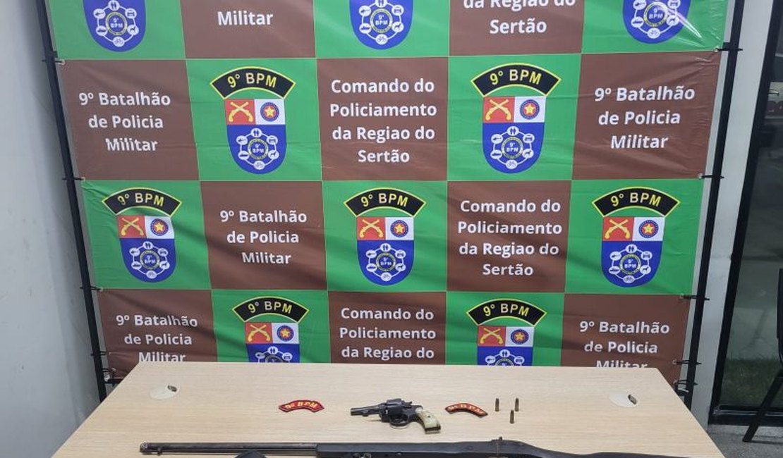 Homem é preso por ameaçar vizinhos com espingarda artesanal em Delmiro Gouveia