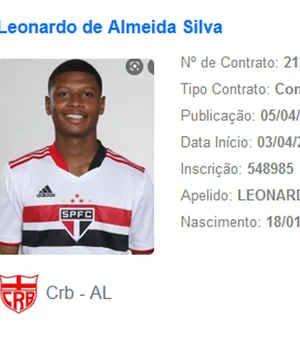 CRB acerta contratação de jovem do São Paulo