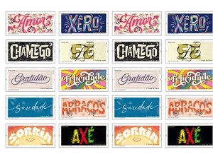 Selos com palavras de afeto ilustram a Emissão Comemorativa Natal 2020 dos Correios