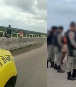 PMs de Porto Real do Colégio salvam vida de mulher na ponte entre Alagoas e Sergipe