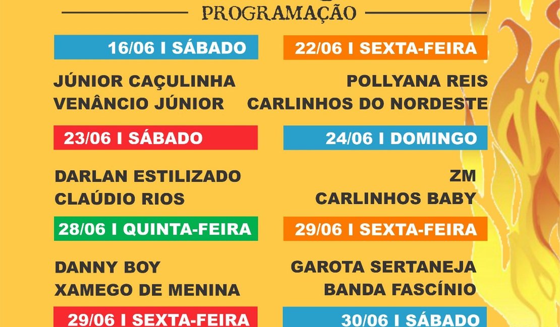 Prefeitura de São Luís do Quitunde anuncia programação do São João
