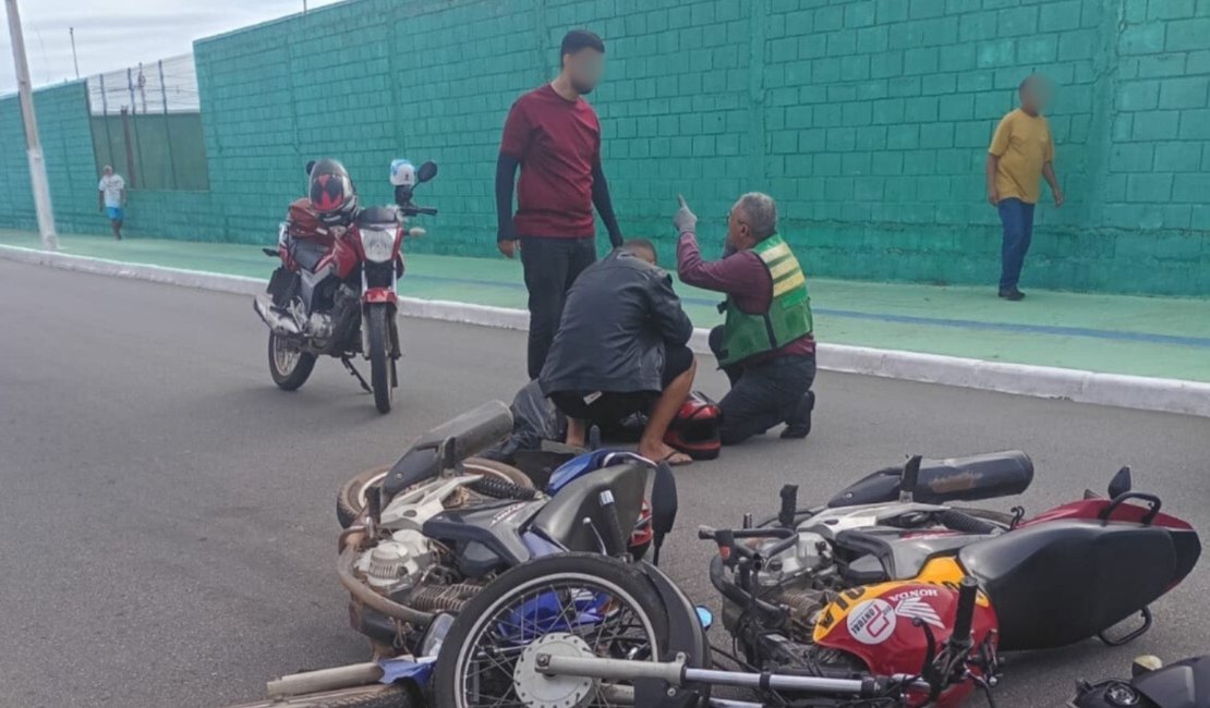 Motociclista colide em moto de autoescola e deixa condutor ferido em Arapiraca