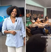 Família viraliza ao comemorar estreia de jornalista na apresentação de jornal