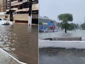 [Vídeo] Chuva provoca alagamentos, trânsito e transtornos em Maceió