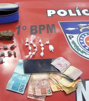 Polícia Militar apreende duas armas de fogo, droga e dinheiro em ações na capital e interior