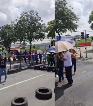 [Vídeo] Funcionários do Hospital Veredas voltam a bloquear parte da Av. Fernandes Lima