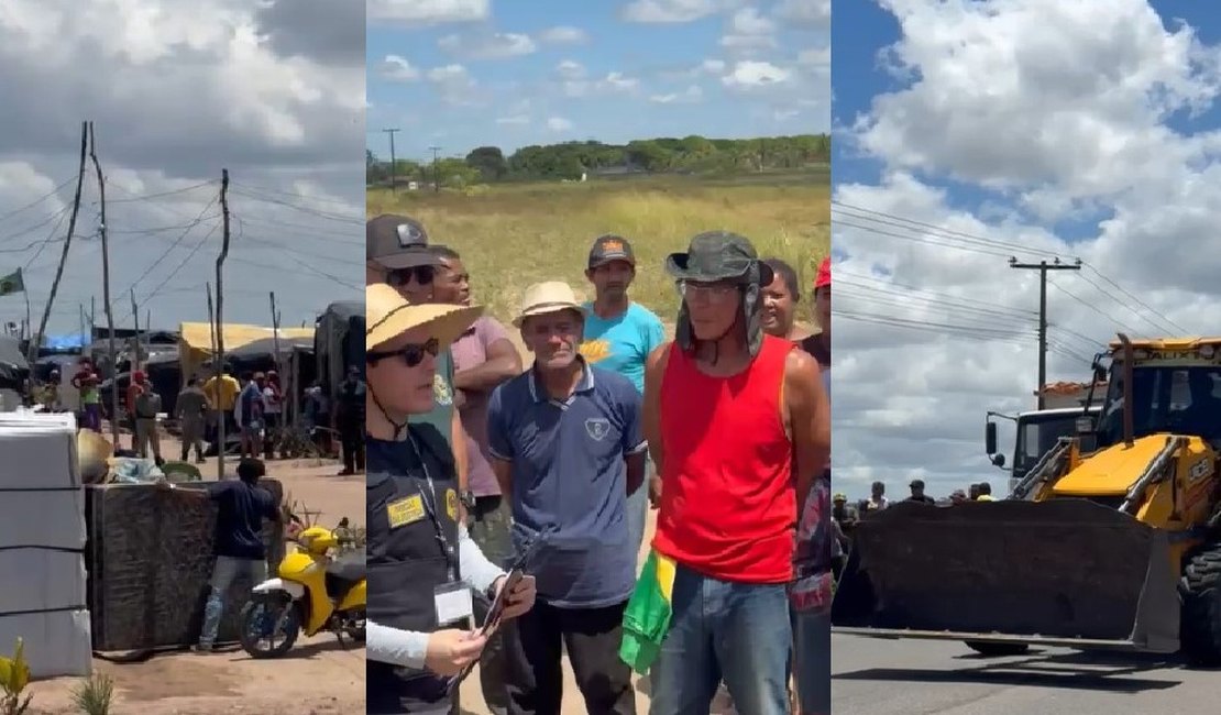 [Vídeo] MST começa a deixar Fazenda Laranjal durante cumprimento de reintegração de posse em Arapiraca