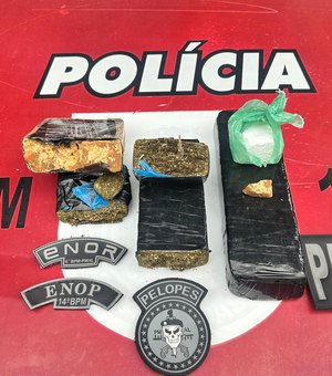 Jovem é preso com maconha, crack e cocaína na BR-101, em Flexeiras