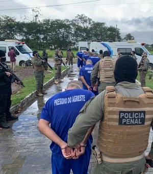 [Vídeo] Presos da operação Flashback II são transferidos para o para Presídio do Agreste, em Girau do Ponciano