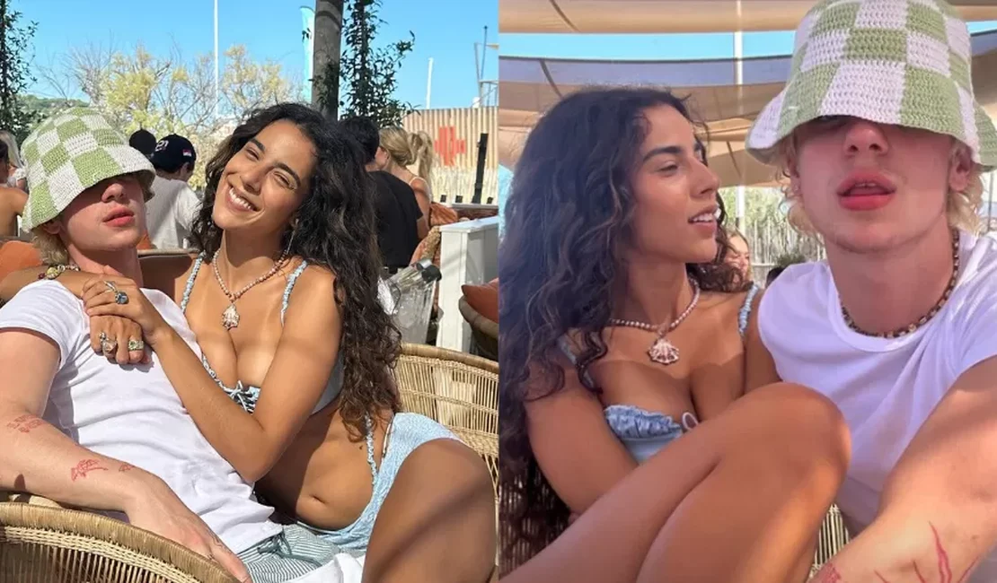 Marina Sena publica fotos na praia com namorado, Juliano Floss, e Anitta