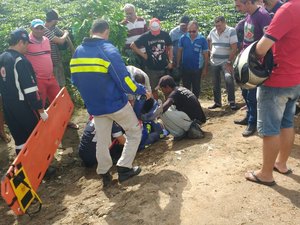 Motoqueiro passa mal e cai em plantação na rodovia AL-220