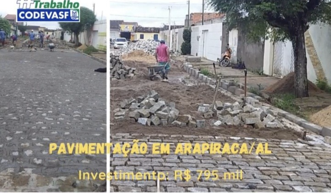 Codevasf e Prefeitura de Arapiraca avançam em obras de pavimentação no São Luiz e outros bairros