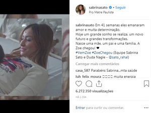 Nascimento da filha de Sabrina Sato e Duda Nagle bomba na internet e na TV