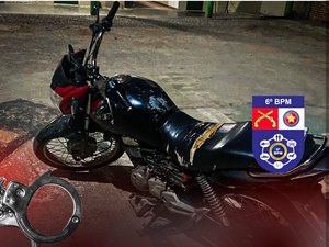 Polícia recupera em Maragogi moto roubada em Pernambuco