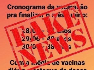 É falso cronograma de vacinação contra a Covid-19 que circula nas redes sociais