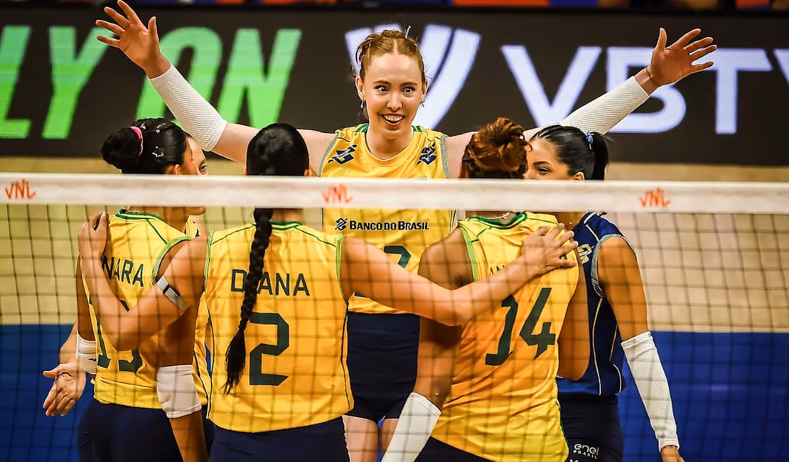 Brasil leva susto, mas estreia na VNL Feminina 2026 com vitória sobre Países Baixos