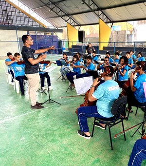 Núcleo de Orquestra Jovem de Maragogi faz apresentação no povoado São Bento