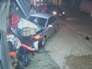 Carro invade calçada, atropela pessoas e mata mulher na Santa Lúcia