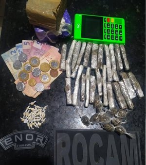 Homem é preso com maconha, crack dinheiro em residência