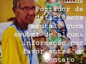 Família procura por deficiente mental desaparecido em Maceió 