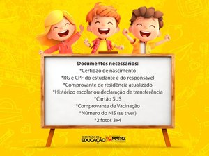 Prefeitura anuncia abertura das matrículas escolares em Matriz de Camaragibe