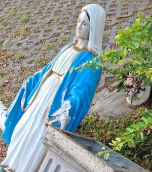 Imagem de Nossa Senhora das Graças é vandalizada no bairro da Jatiúca