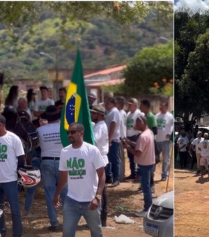 Donos das terras demarcadas pela Funai em Palmeira dos Índios realizam protesto cobrando diálogo