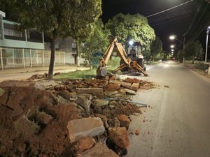 Canteiro central da avenida principal do Benedito Bentes 2 está sendo reduzido