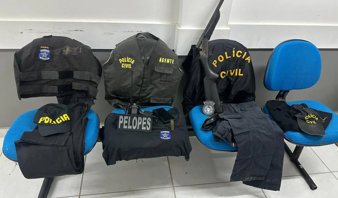 Homem é preso com espingarda, balaclavas e uniformes da polícia em União dos Palmares