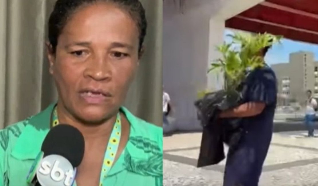 Mulher acusada de furtar planta no 'Renasce' explica que ganhou muda de trabalhador da obra