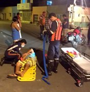 Colisão entre moto e cinquentinha deixa três pessoas feridas em Arapiraca