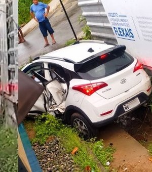 Trem atinge carro em Bebedouro e bloqueia via férrea em Maceió