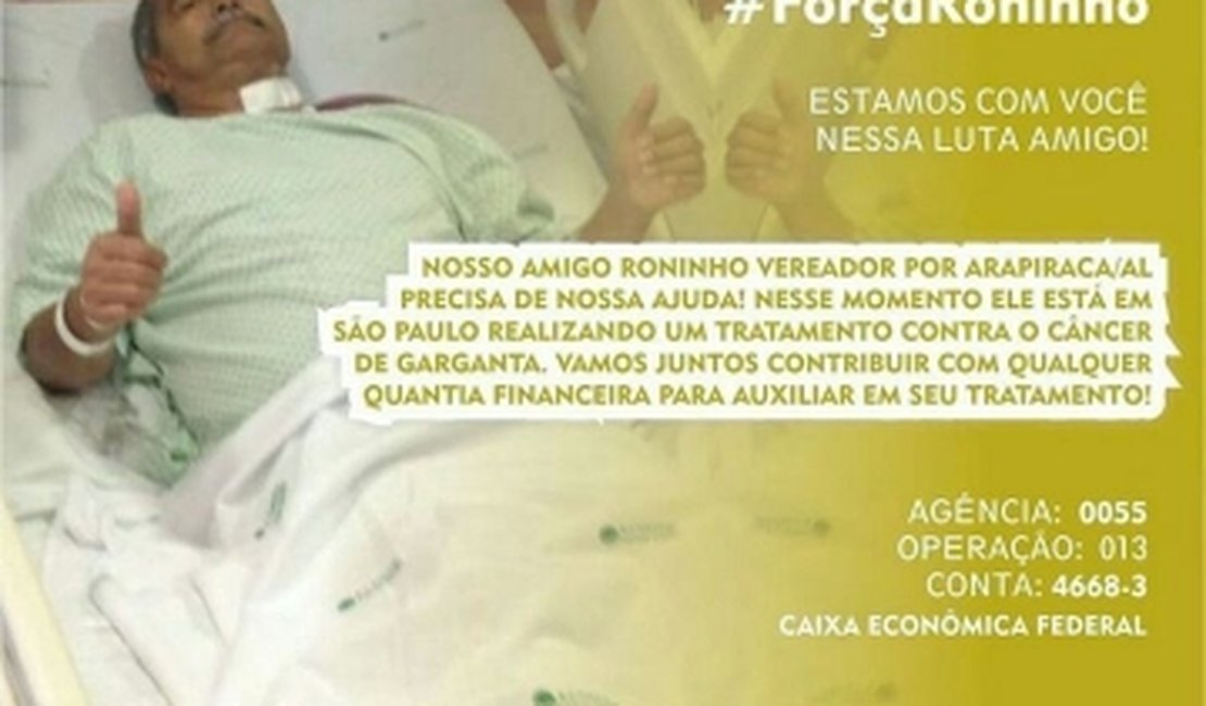 Vereador faz tratamento contra o câncer e amigos lançam campanha