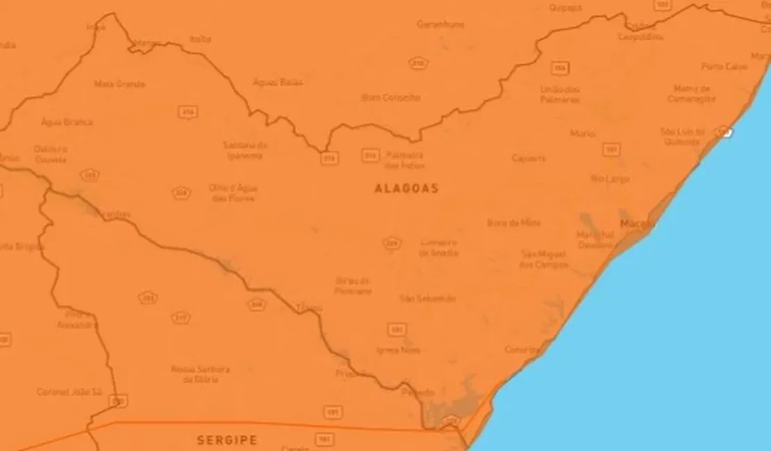 Inmet emite novo alerta de chuvas para Alagoas