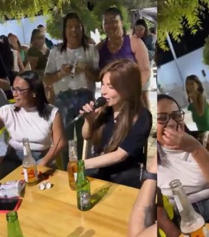 Manu Bahtidão surpreende fãs ao cantar em praça pública de Batalha
