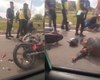 Caminhão tenta desviar de carro, atinge moto e deixa homem ferido na Rota do Mar