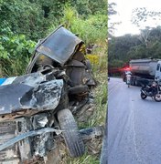 Batida entre carro e caminhão deixa dois mortos no Cruzeiro do Sul