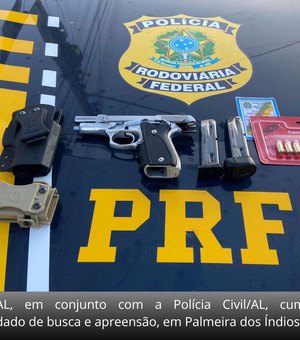 PRF em conjunto com a Polícia Civil/AL cumpre mandado de busca e apreensão em Palmeira dos Índios