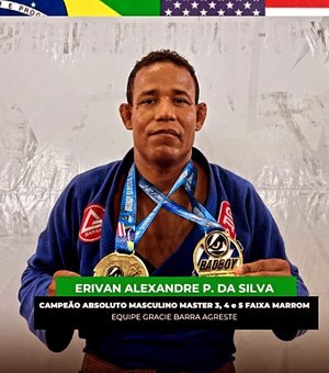 Arapiraquense Alexandre Negão torna-se Campeão Absoluto Master de jiu-jitsu em Maceió