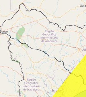 Inmet emite dois alertas de chuvas e inclui 51 municípios de Alagoas