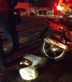[Vídeo] Mototaxista e duas filhas pequenas sofrem acidente AL 115 em Girau do Ponciano