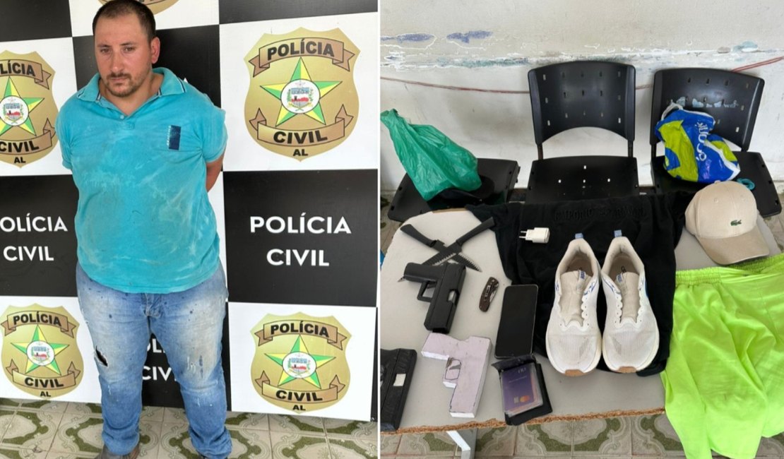 Suspeito de matar mulher no Bosque das Arapiracas portava simulacros de arma e facas ao ser preso