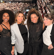 Letícia Colin vibra ao ouvir tema de sua personagem em ‘Quem Ama Cuida’ durante show de Rosalía