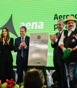 Prefeito Gilberto prestigia cerimônia de inauguração da ampliação do Aeroporto Internacional Zumbi dos Palmares em Rio Largo