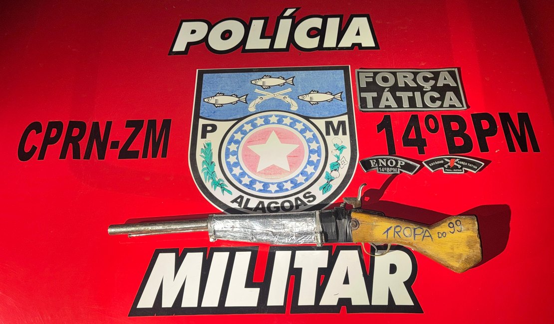 Polícia apreende espingarda escondida em árvore em Joaquim Gomes